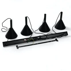 Hængelampe Tadej, 4 lyskilder, sort-hvid, metal, E27^Arcchio Discount