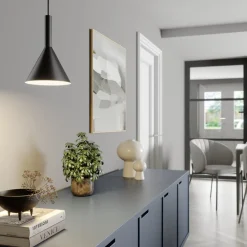 hængelampe Tadej, sort-hvid, Ø 19 cm, metal, E27^Arcchio Best