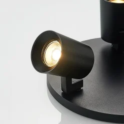 Arcchio Iavo-loftspot, rund, 3 lyskilder, sort