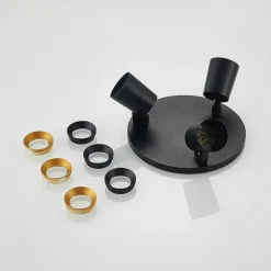 Arcchio Iavo-loftspot, rund, 3 lyskilder, sort