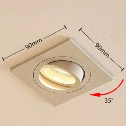 indbygget loftspot Sophia, hvid, kantet^Arcchio Hot