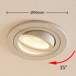 Arcchio indbygget loftspot Sophia, hvid, rund