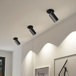 Arcchio Indbygningsspots|Spotlights>indbygningsspot Davin, sort, cylinder, sæt med 2 stk