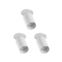 indbygningsspot Davin, hvid, cylinder, sæt med 3 stk^Arcchio Sale