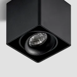 Kubika downlight, 9 cm, sort, 1 lyskilde, metal^Arcchio New