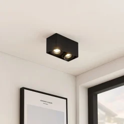 Kubika downlight, 19 cm, sort, 2 lyskilder, metal^Arcchio Discount