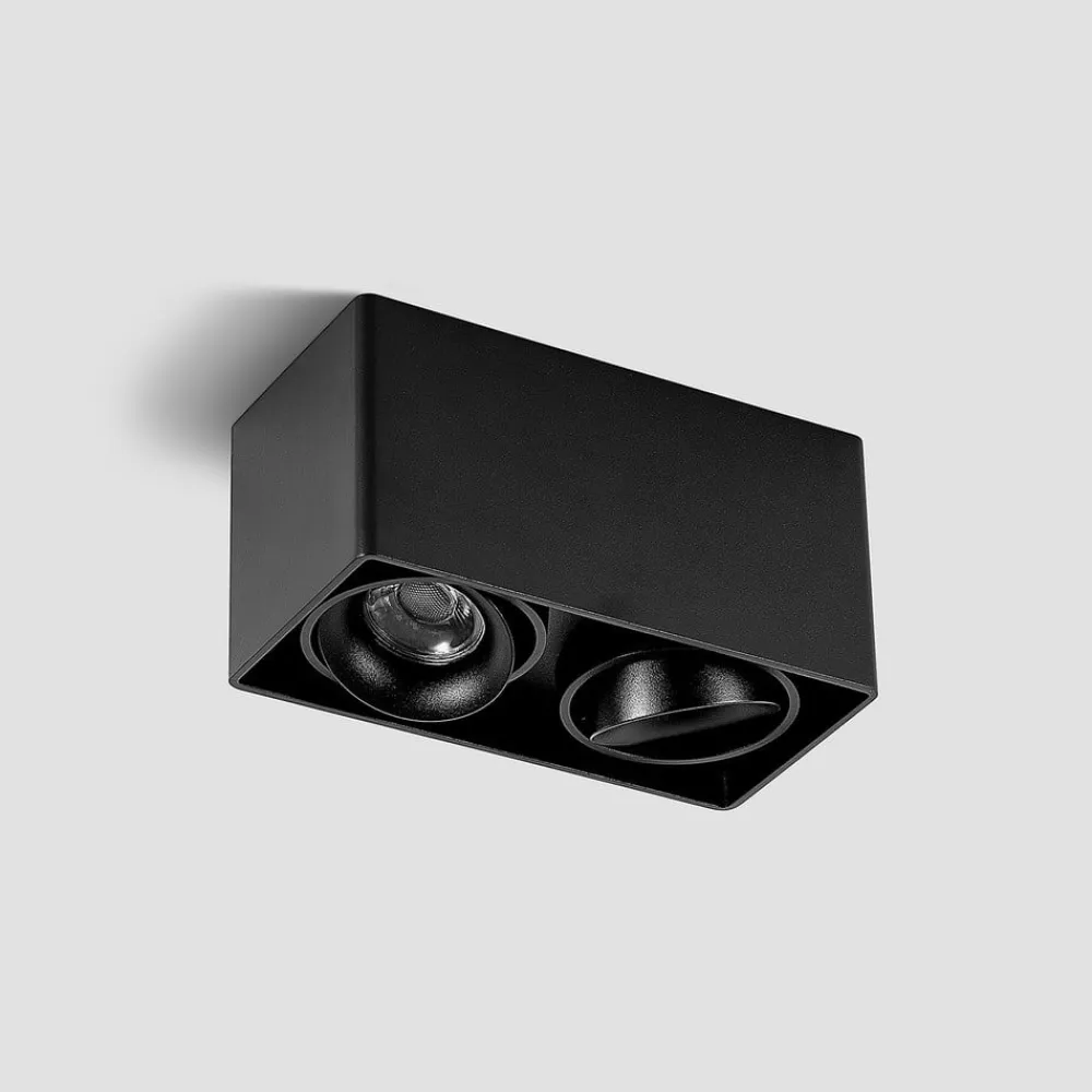 Kubika downlight, 19 cm, sort, 2 lyskilder, metal^Arcchio Discount