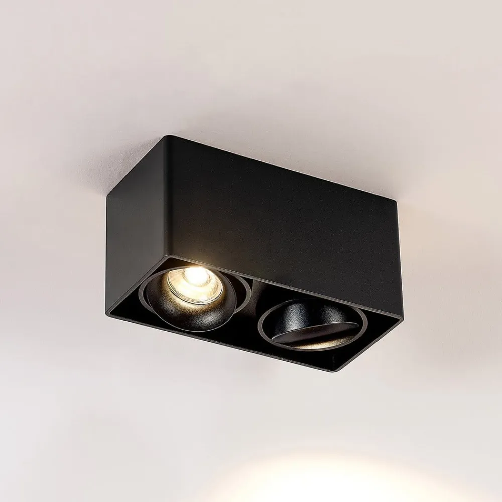 Kubika downlight, 19 cm, sort, 2 lyskilder, metal^Arcchio Discount