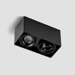 Kubika downlight, 19 cm, sort, 2 lyskilder, metal^Arcchio Discount