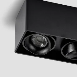 Kubika downlight, 19 cm, sort, 2 lyskilder, metal^Arcchio Discount