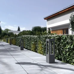 Arcchio LED pullert Lienna, 60 cm, grå, metal, IP65