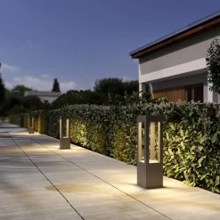 Arcchio LED pullert Lienna, 60 cm, grå, metal, IP65