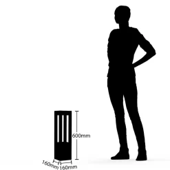 Arcchio LED pullert Lienna, 60 cm, grå, metal, IP65