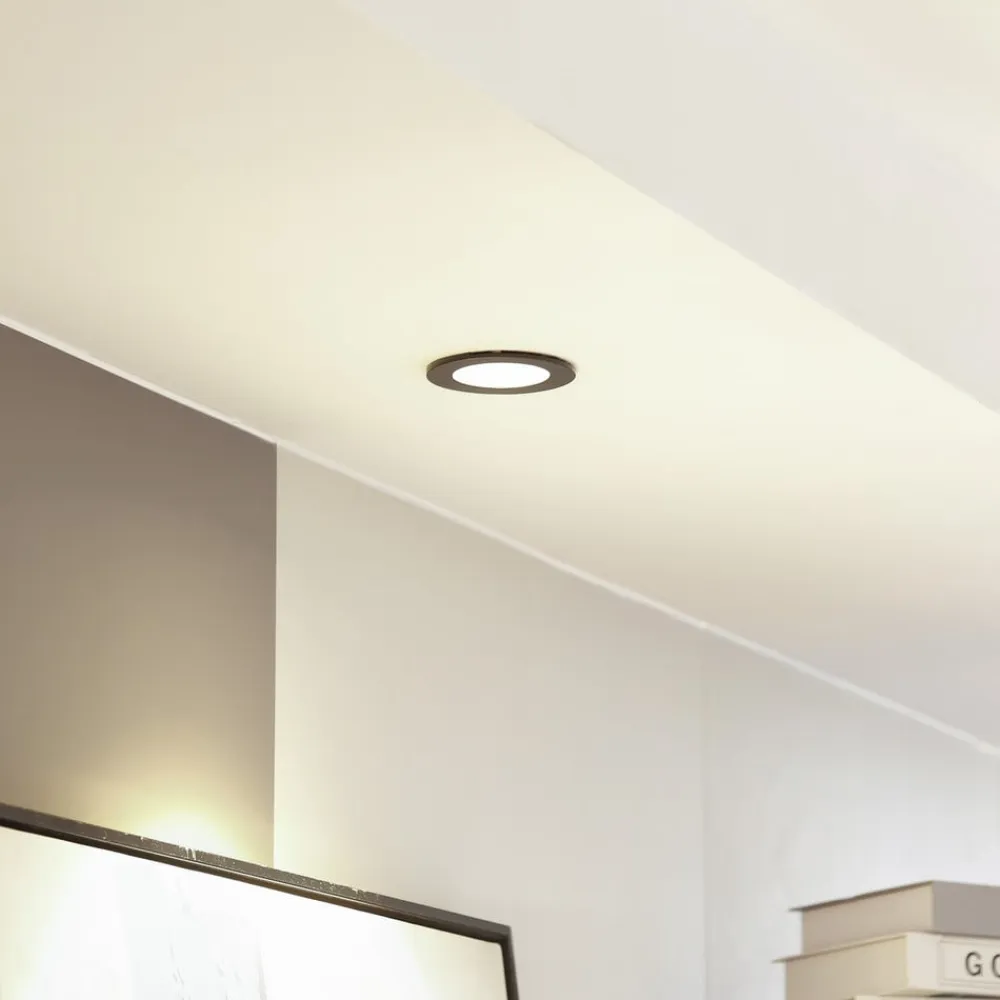 Arcchio Indbygningsspots>LED-downlight Aryx, sort, 2.700K