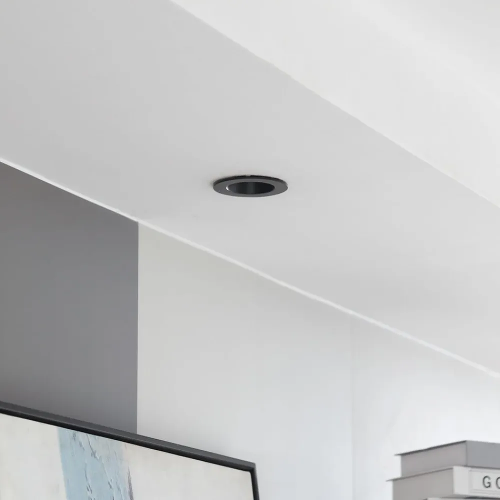 Arcchio Indbygningsspots>LED-downlight Aryx, sort, 2.700K