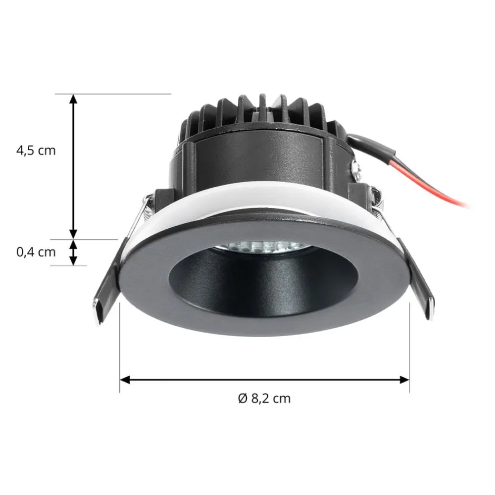 Arcchio Indbygningsspots>LED-downlight Aryx, sort, 2.700K