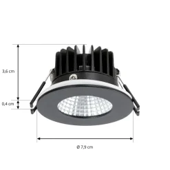 Arcchio LED-downlight Lirin, sort, 4.000K