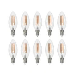 Arcchio LED-filamentpære E14 sæt med 10 stk. lys, 3000 K