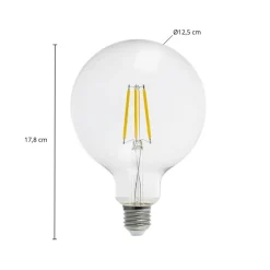 Arcchio LED-globepære, G125 E27 3,8W, 3000K, 806lm