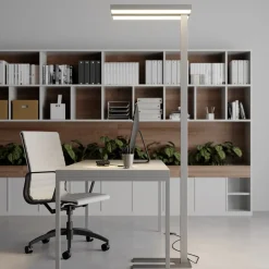 LED-gulvlampe Logan Basic, sæt med 2, sølv, 6000 lm^Arcchio