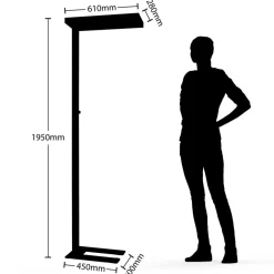 Arcchio LED-gulvlampe Logan Pro, hvid, sensor, dæmpbar