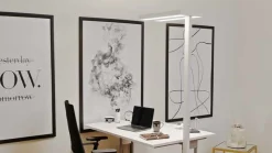 Arcchio LED-gulvlampe Logan Pro, sølv, sensor, dæmpbar