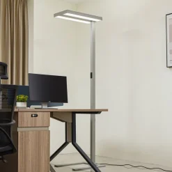 Arcchio LED-gulvlampe Logan Ultra HCL CCT, sølv, dæmpbar