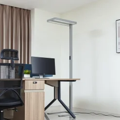 Arcchio LED-gulvlampe Logan Ultra HCL CCT, sølv, dæmpbar