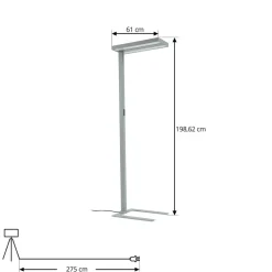 Arcchio LED-gulvlampe Logan Ultra HCL CCT, sølv, dæmpbar