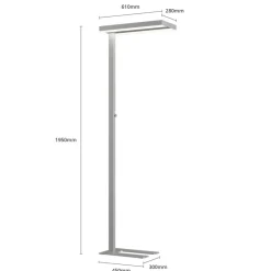 Arcchio LED-gulvlampe Logan Basic, sølv, 6.000 lm, dæmpbar