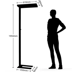 LED-gulvlampe Logan Pro, sort, sensor, dæmpbar^Arcchio New