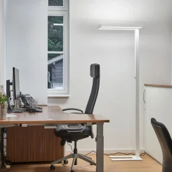 Arcchio LED-gulvlampe Logan Basic, hvid, 6.000 lm, dæmpbar