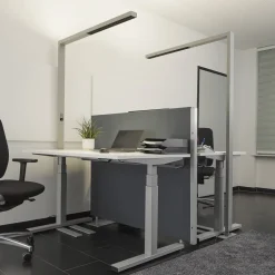 Arcchio Gulvlamper>LED-gulvlampe til kontor Jolinda, sæt med 2, sølv, 4.000 K