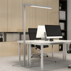 LED-gulvlampe til kontor Susi, sølv, sensor, touchdæmper^Arcchio New