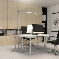 LED-gulvlampe til kontor Susi, sølv, sensor, touchdæmper^Arcchio New