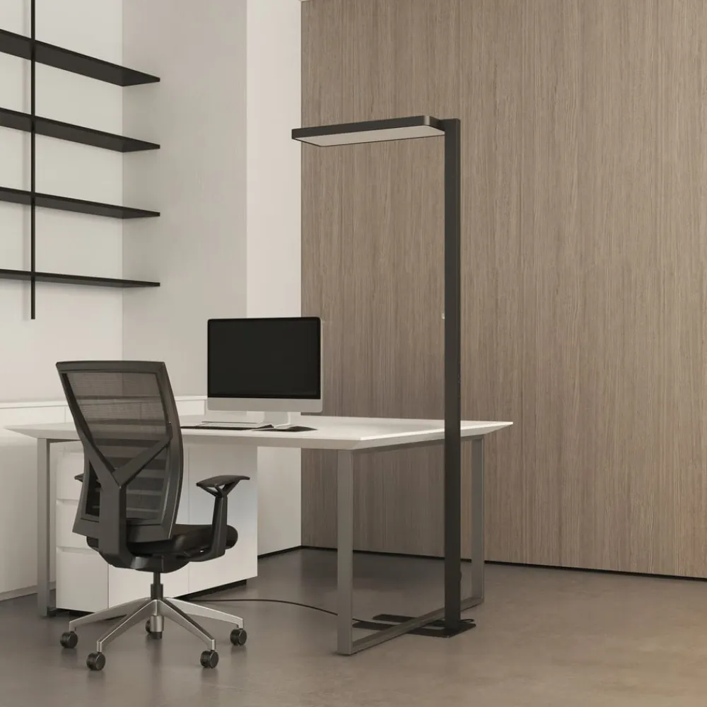 Arcchio LED-gulvlampe Timon, 54W, sort, højde 195 cm