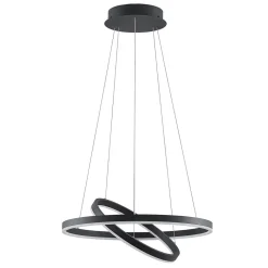 LED-hængelampe Albiona, sort, 2 ringe, Ø 60 cm^Arcchio New