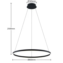 LED-hængelampe Albiona, sort, 1 ring, Ø 80 cm^Arcchio Clearance