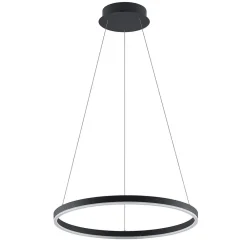 Arcchio LED-hængelampe Albiona, sort, 1 ring, Ø 60 cm