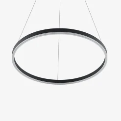 Arcchio LED-hængelampe Albiona, sort, 1 ring, Ø 60 cm