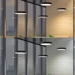 LED-hængelampe Aleksi, Ø 60 cm, sort, metal, CCT^Arcchio Best