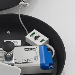 LED-hængelampe Aleksi, Ø 60 cm, sort, metal, CCT^Arcchio Best