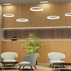 Arcchio LED-hængelampe Vivy, Ø 38 cm, hvid, metal