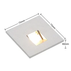 Arcchio LED-indbygningslampe Vexi, 7,5 cm x 7,5 cm, sølv, CCT