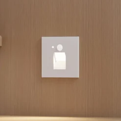 LED-indbygningslampe Neru, 7 cm, hvid, kantet, sensor^Arcchio Best