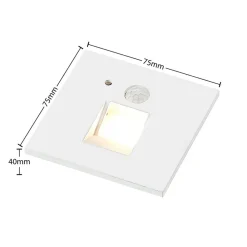 LED-indbygningslampe Neru, 7 cm, hvid, kantet, sensor^Arcchio Best