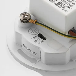 LED-indbygningslampe Vexi, Ø 7,5 cm, hvid, aluminium, CCT^Arcchio Outlet