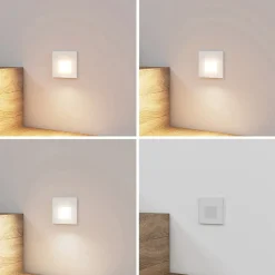 Arcchio Gang|Pendellamper>LED-indbygningslampe Vexi, 7,8 cm x 7,8 cm, hvid, CCT