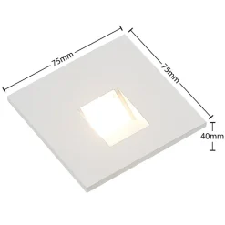 LED-indbygningslampe Vexi, 7,5 cm x 7,5 cm, hvid, CCT^Arcchio