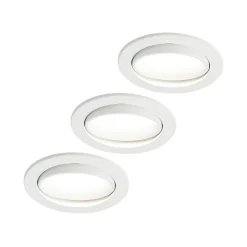 Arcchio LED-indbygningslampe Katerin, hvid, drejelig, 3-pak